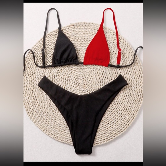 SHEIN Two Tone Micro Triangle Bikini Set - Picture 5 of 5